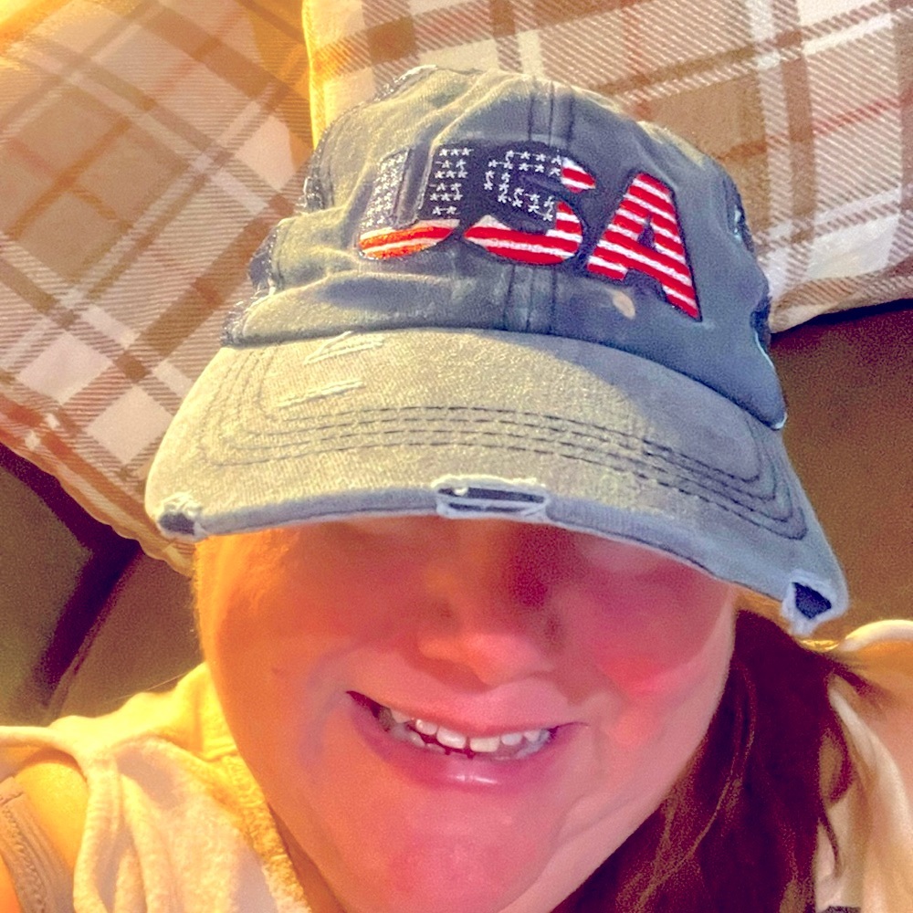 USA hat with stars new red white and blue adjustable hat distressed